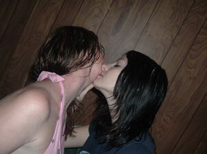 Images of wondrous gals smooching..